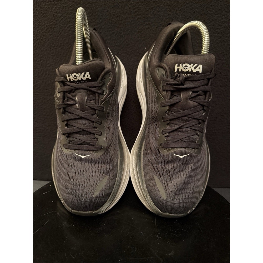 Hoka One One Bondi 8 Black White Cushioned Running Sneakers Mens Size 8
